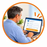 Pessoa preenchendo formulário online para cotação de plano de saúde