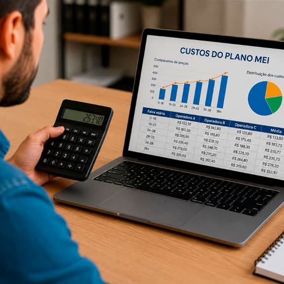 Imagem de um cliente consultando preços de planos de saúde mei