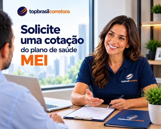 Consultora da Top Brasil Corretora atende microempreendedor interessado em cotação em plano de saúde MEI.